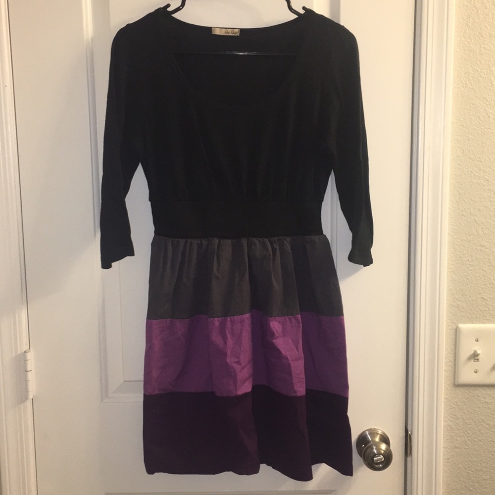 Purple striped mini dress - Size L